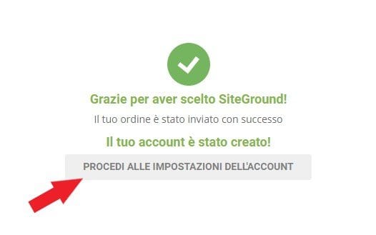 procedi impostazione account wordpress