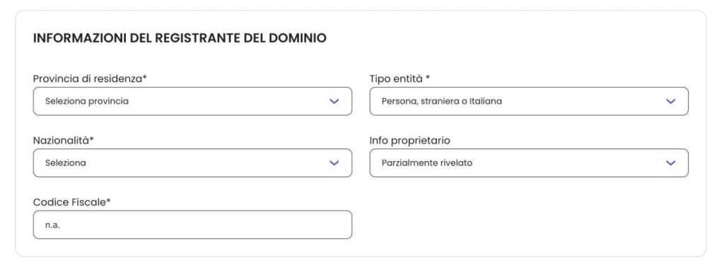 Registrante dominio