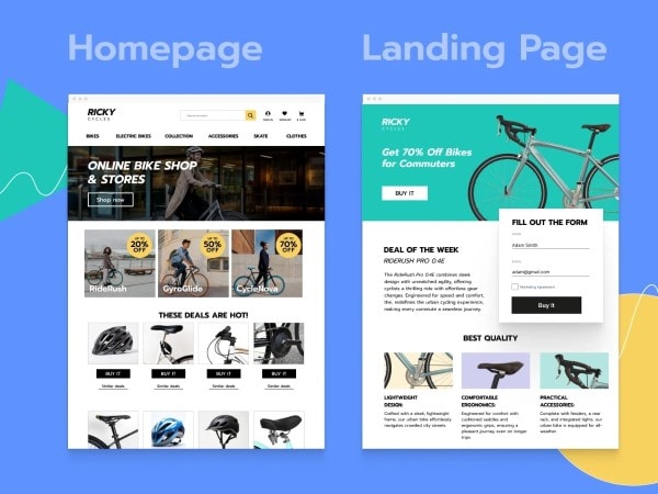 Homepage VS Landing Page