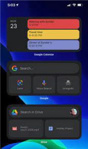 Google calendar widget