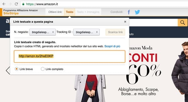 link di affiliazione Amazon