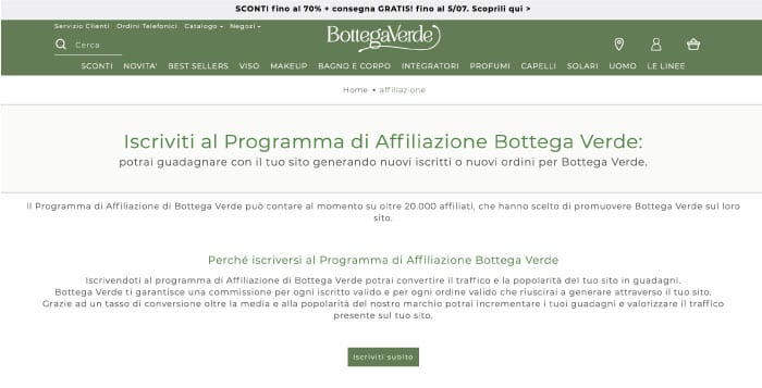 Affiazione Bottega Verde