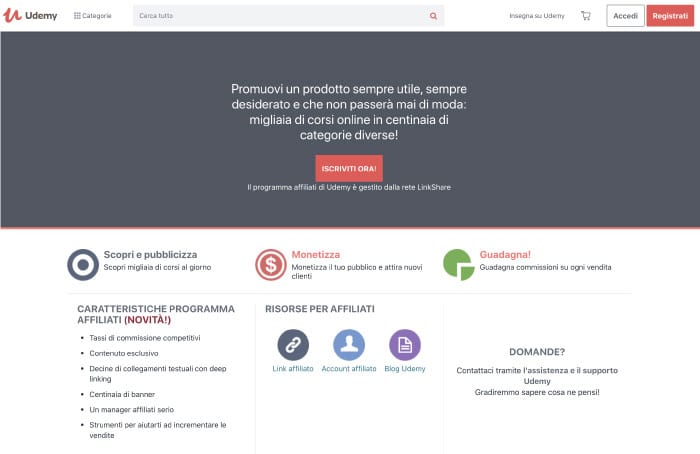 Udemy affiliazione