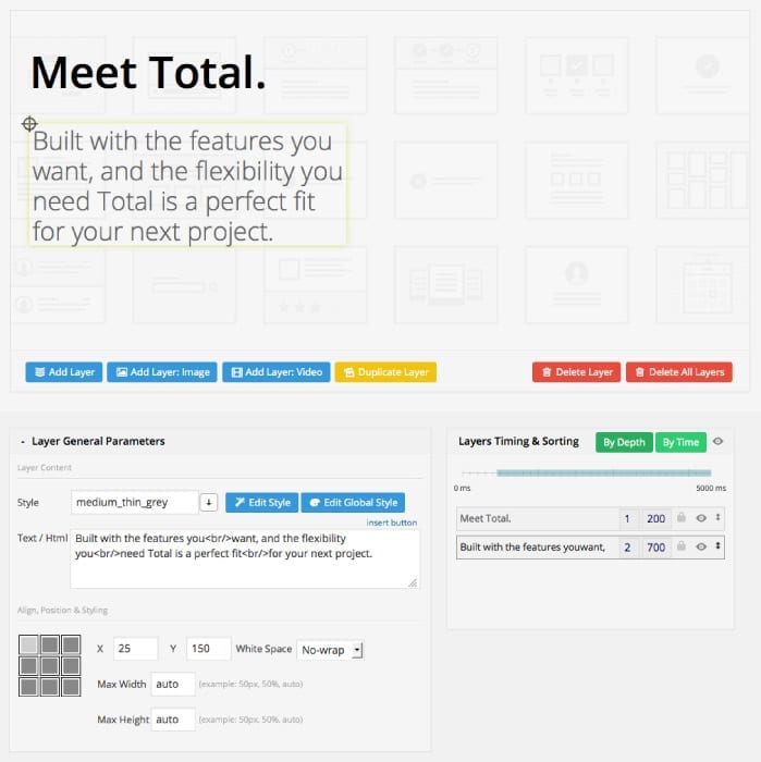 inserire un layer di testo nello slider
