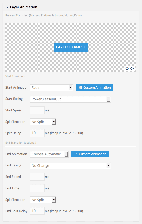 revolution slider animazione