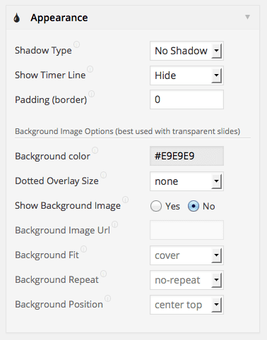 revolution slider aspetto