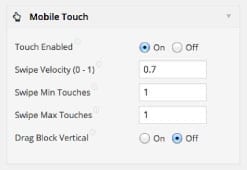 revolution slider mobile touch