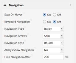 revolution slider navigazione