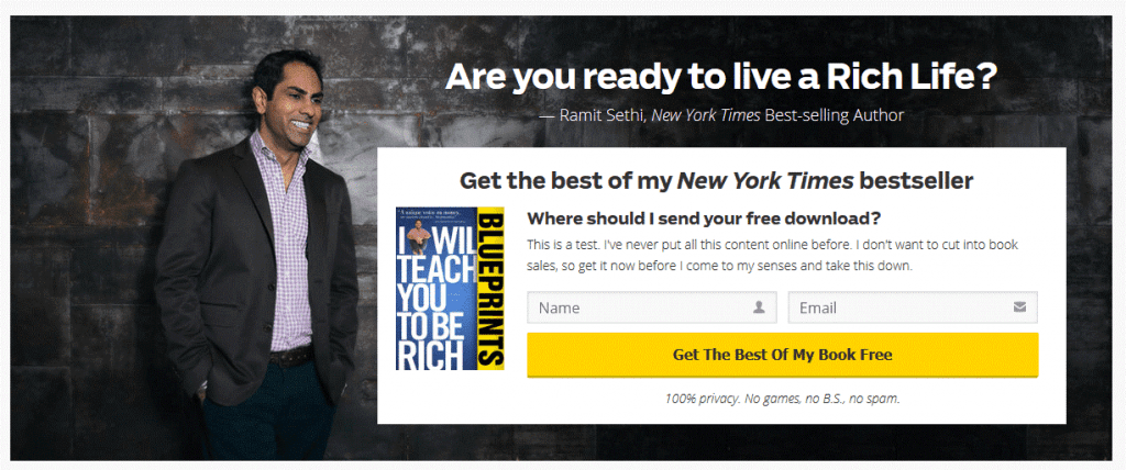 Ramit Sethi - Squeeze page