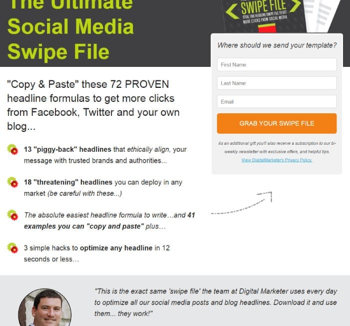 Squeeze page - Elenchi puntati