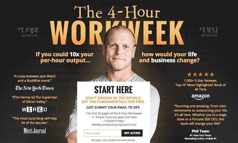 Squeeze page esempio libro