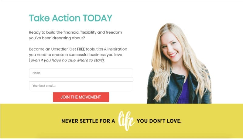 Squeeze page esempio produttività